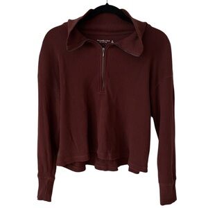 Burgundy Abercrombie Quarter-Zip